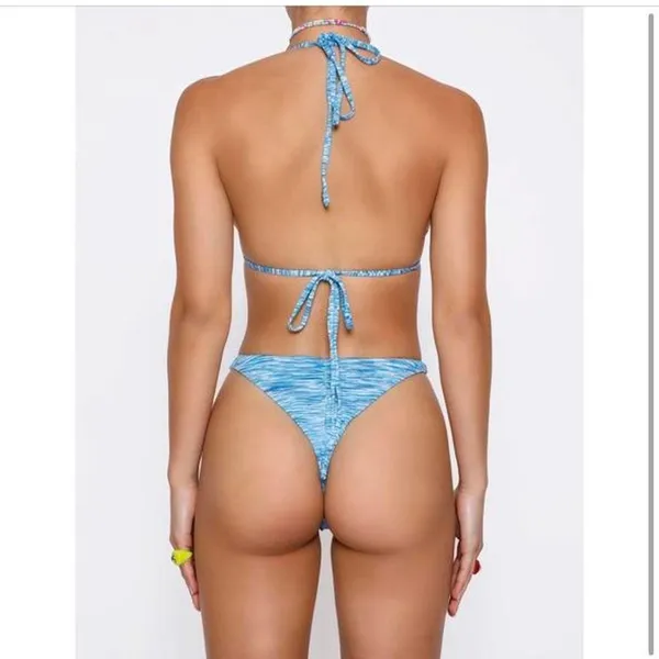 Tiger Mist Bikini Set With Beaded Chain - Image 3