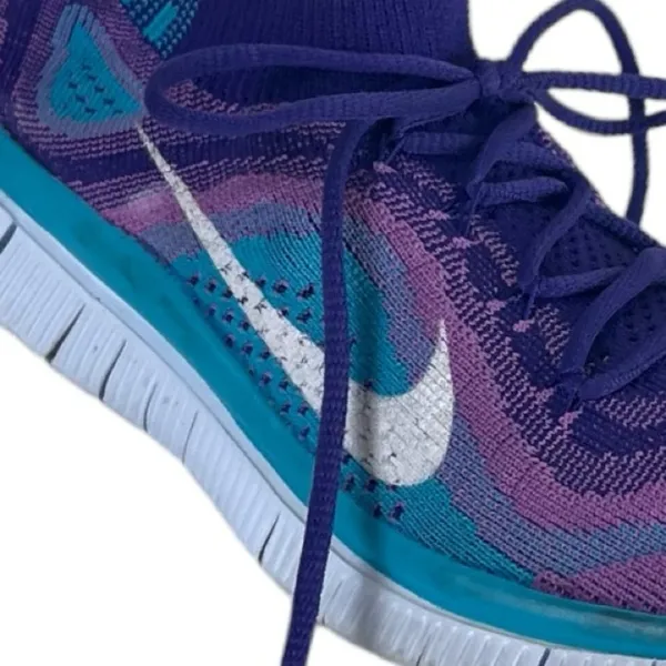 Nike Free Women’s Sneakers Running Teal Purple Pink Stretch Fabric Size 7.5 - Image 10