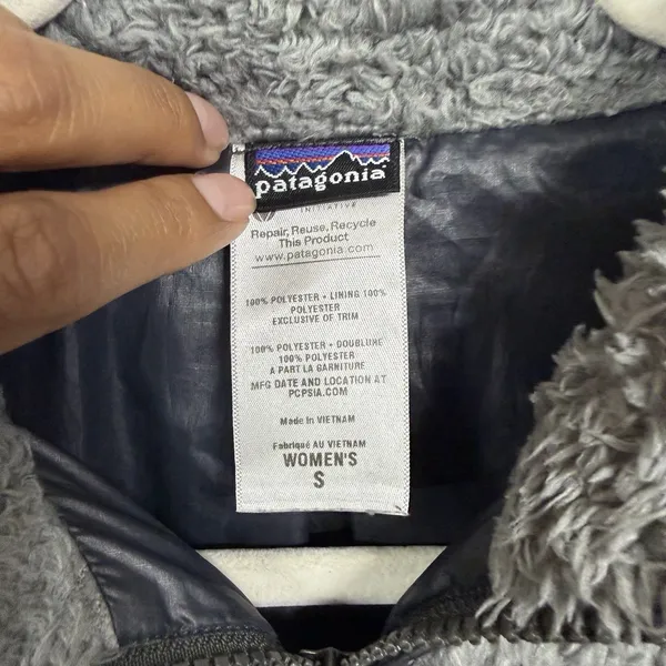 Patagonia Womens Sz S Gray Los Lobos Fleece Jacket Full Zip Hiking Soft Warm - Image 7