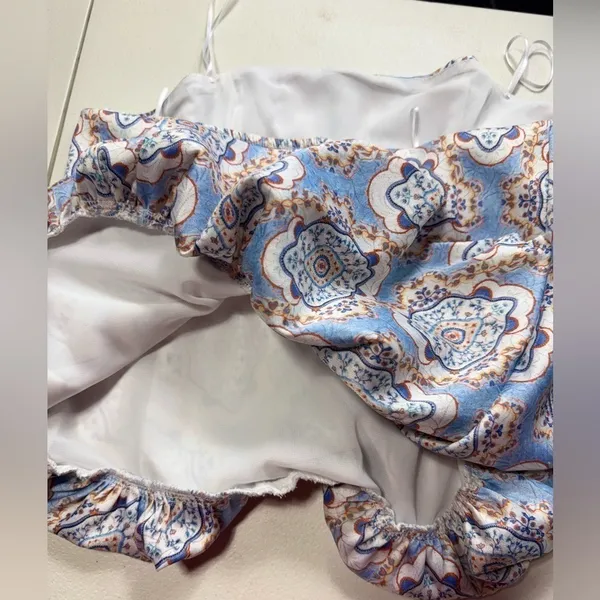 A COLLECTION ‎ White Blouse with Colorful Floral Design size m - Image 14