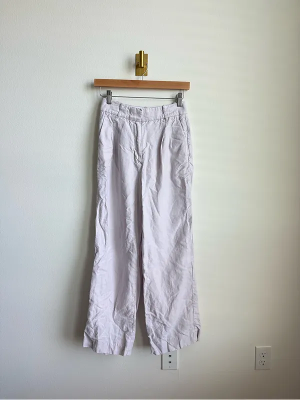 Aritzia Wilfred The Effortless Pant London Grey Linen Lyocell Wide Leg Size 4 - Image 7