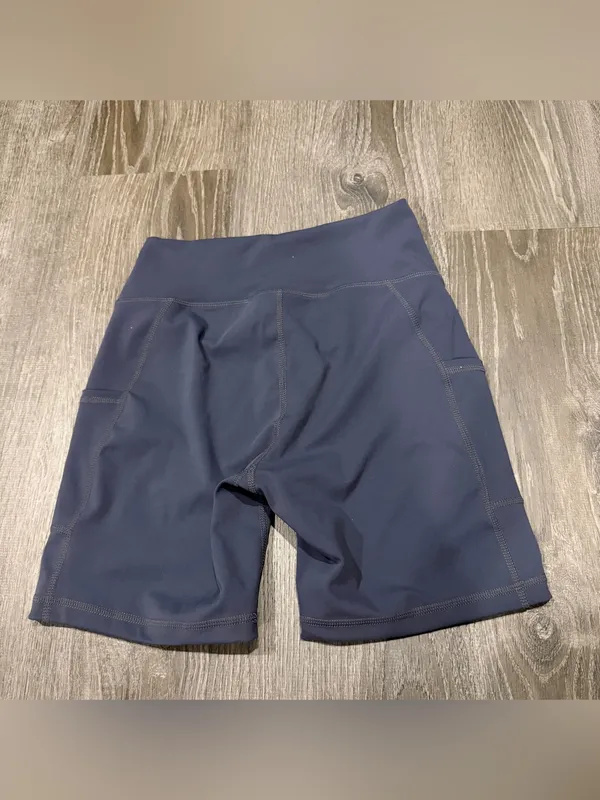 Blue High Waisted Biker Shorts Size M - Image 2