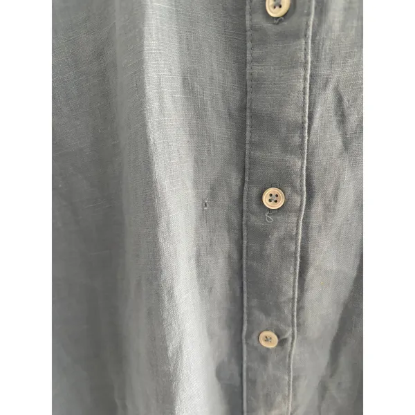James Perse Standard Shirt Dress Womens 1 Blue Linen Minimalist‎ Capsule Classic - Image 5