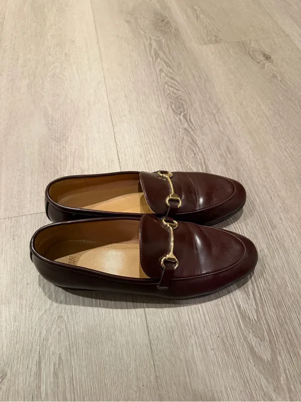 H&M Dark Brown Cherry Reddish Leather Bit Loafers - Image 3
