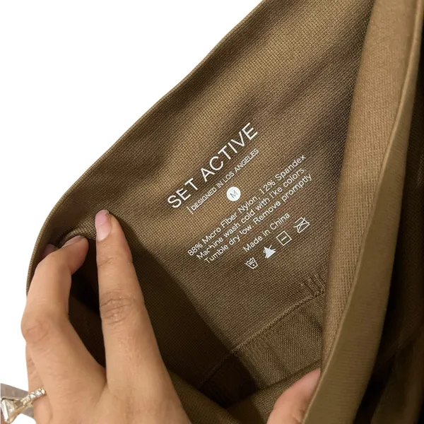 SET ACTIVE SculptFlex Seamless Yoga Tan Leggings - Image 3