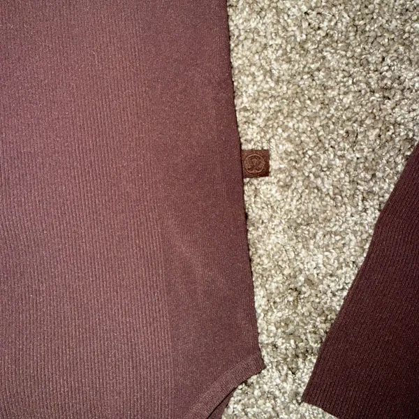 Lululemon Ribbed Long Sleeve Bodysuit Women XS/S Brown Good Espresso Scoop Neck‎ - Image 2