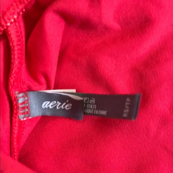 Aerie Red One-Piece Swimsuit with Crochet Detail - Image 3
