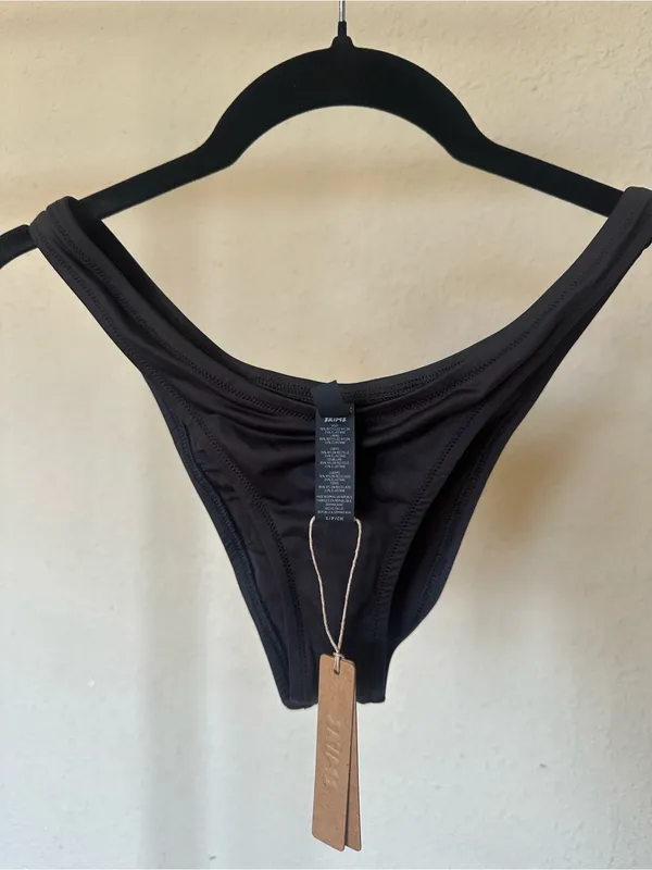 Skims Signature Swim Cheeky Tanga Bottom Onyx Size size L‎ - Image 6
