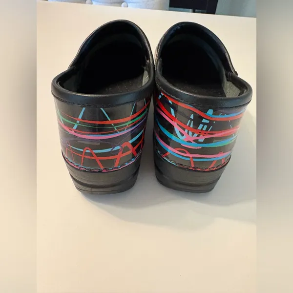 Dansko‎ professional Colorful Streamer Glossy Graffiti Clogs Size 38 US 7 - Image 8