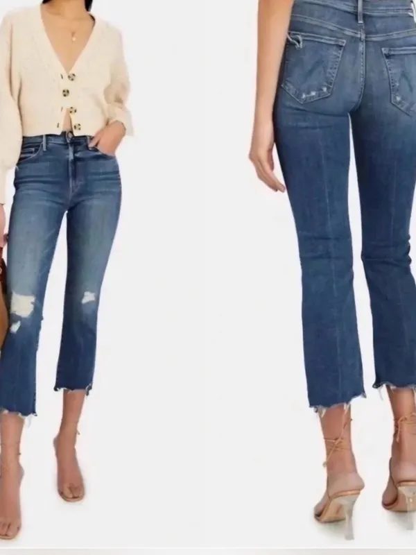 Women’s Mother The Insider Crop Step Chew Wash Dancing On Coals Jeans - Image 2