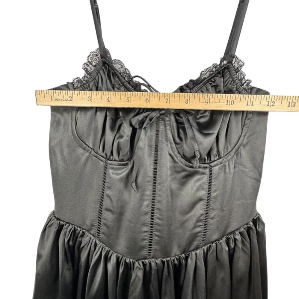 Whimsigoth Sexy Black Mini‎ Dress Lace Corset Party Dress Sz M Witchy Fairy Goth - Image 7