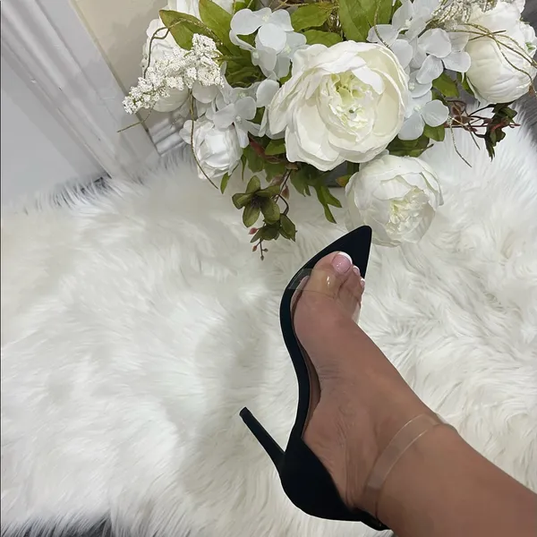 🖤🖤BLACK SUEDE HEELS Black Size 7 - Image 3