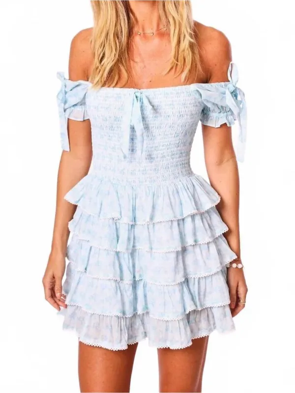 Amy Jane London Darcy Mini Dress Blue White Stripe XS - Image 4