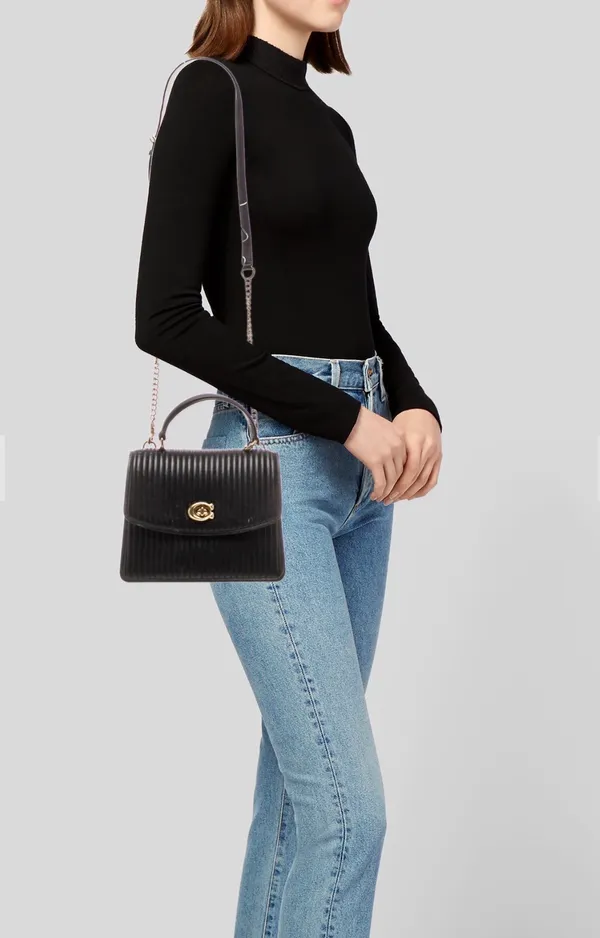 Coach Vintage Black Leather Bag - Image 2