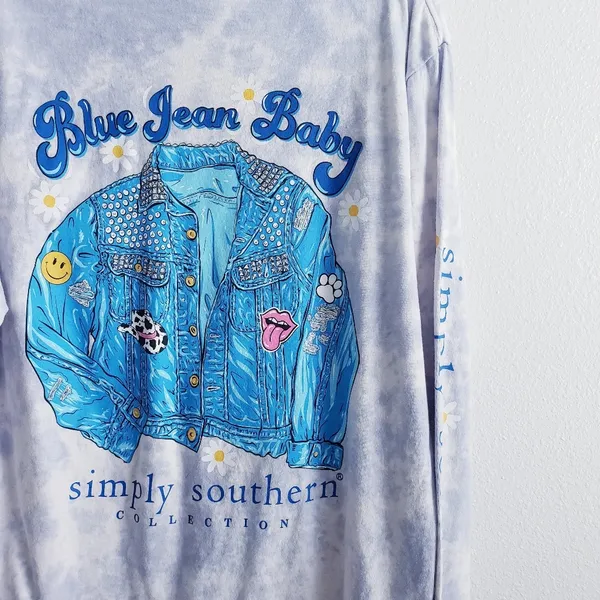 Simply Southern Blue Jean Baby Tie Dye Long Sleeve Top - Image 3