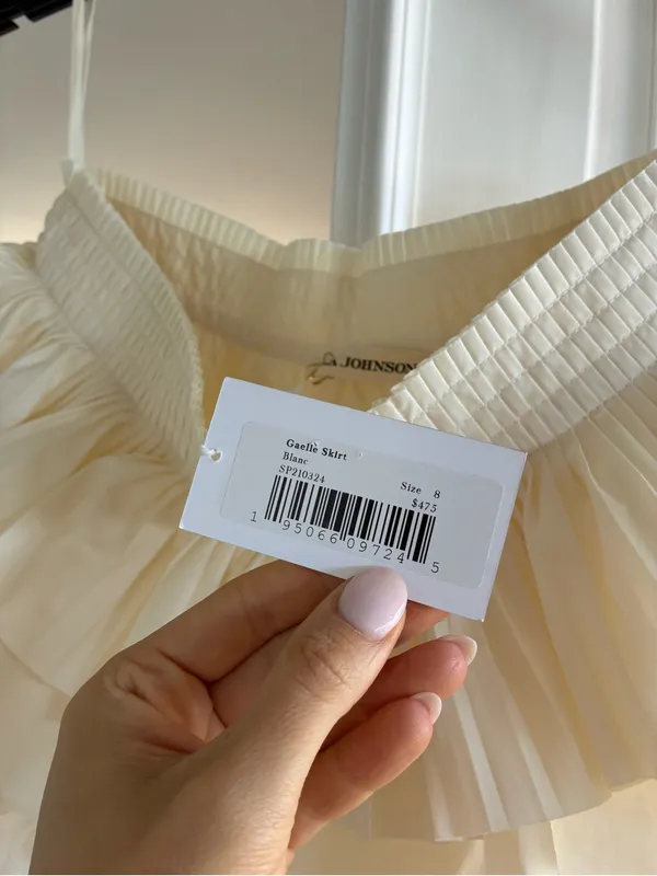 Ulla Johnson Gaelle Ivory White Blanc Tiered Asymmetrical Ruffle Midi Skirt - Image 7