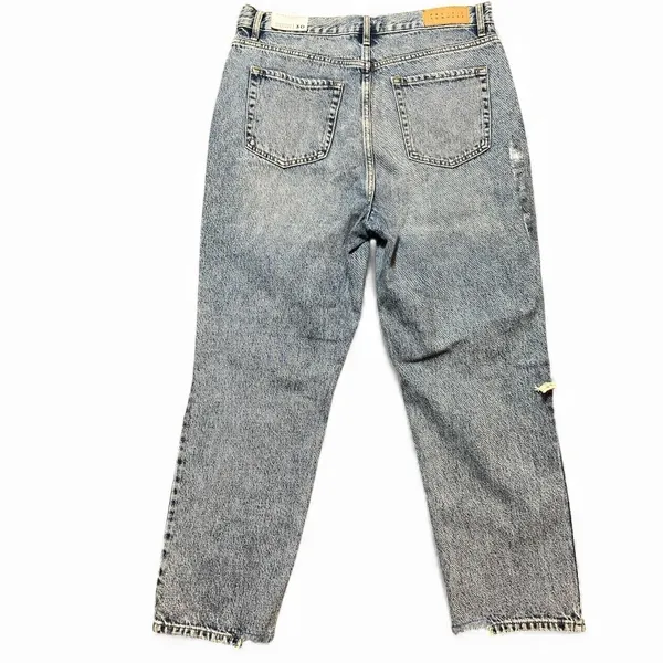 Pacsun High Rise‎ Straight Jeans Distressed Light Wash Size 30 Button Fly Baggy - Image 2