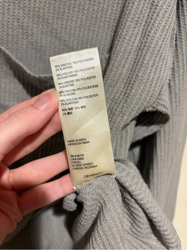 Anthropologie Daily Practice Gray Grey Waffle Lightweight Long Sleeve Top XS - Image 7
