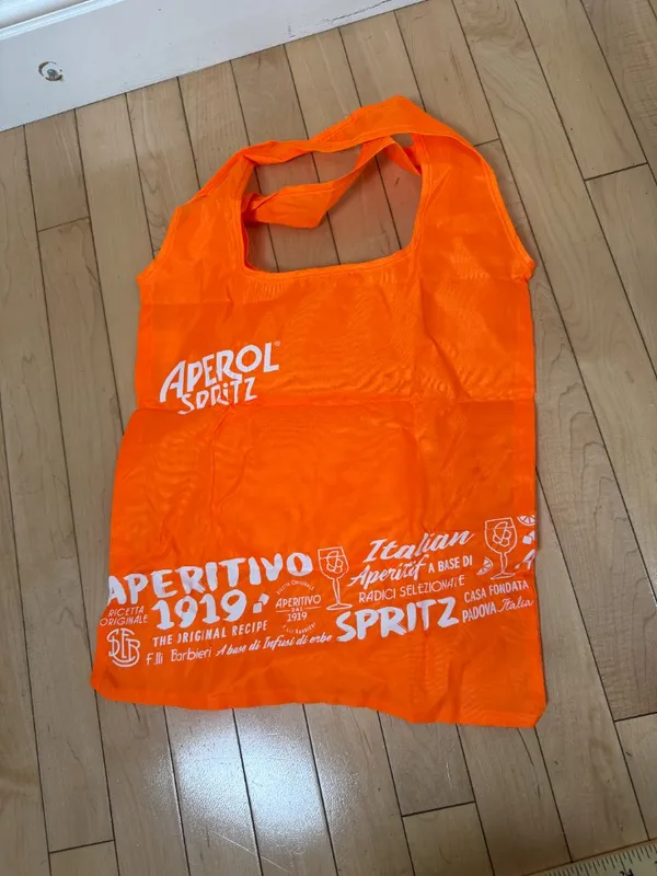 Aperol Spritz Packable Tote Bag NWOT Orange - Image 3