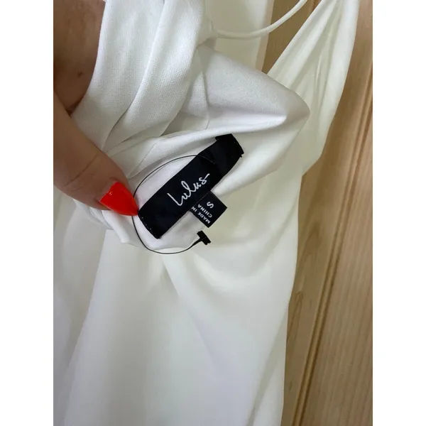 NWT Lulus Isloda Ivory One-Shoulder Backless Sash Mini Dress Engagement Party S - Image 7
