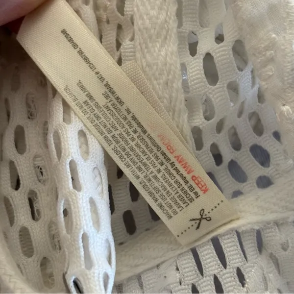 Free People FP Movement White Floral Mesh Hoodie High Low Hem Sweatshirt‎ Large - Image 11