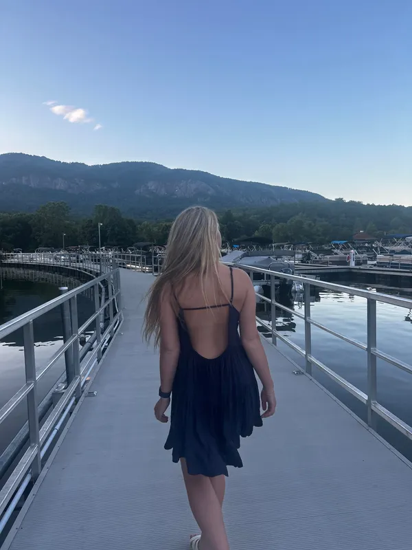 Navy flowy dress Blue - Image 2