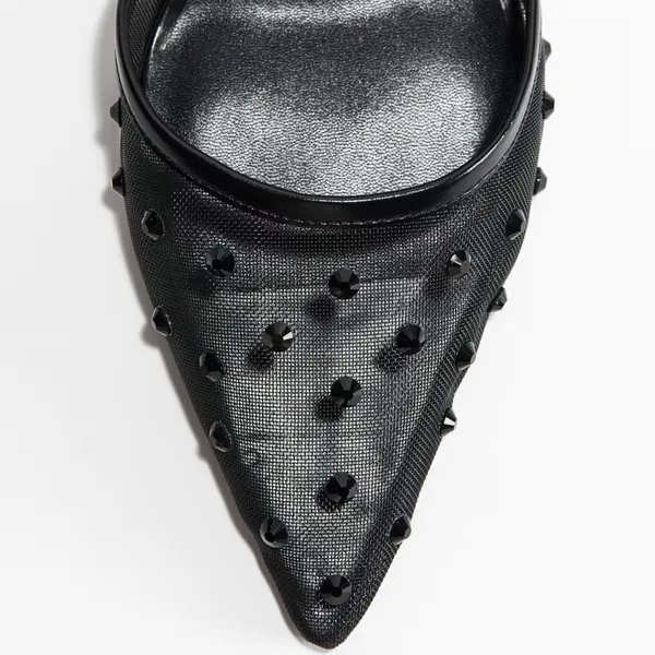 H&M Rhinestone Embellished Mesh Pumps - Image 3