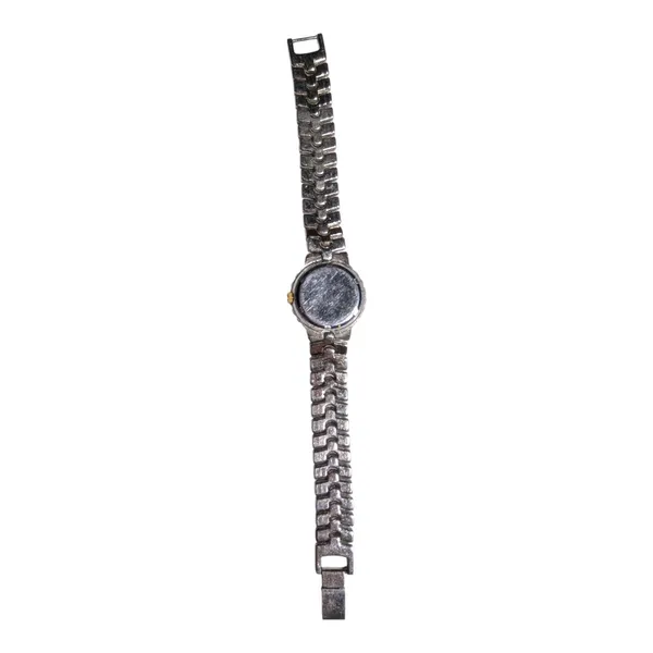 Vtg 1990s Fendi Two Tone Bracelet Faceted Crystal Quartz Watch Not Running - Image 3