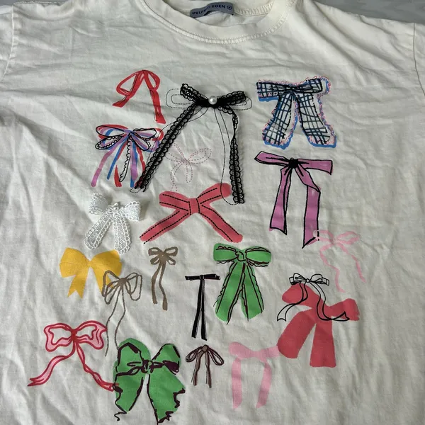 Aelfric Eden 3D Bow Preppy T-Shirt Art to Wear Oversized Size Medium - Image 3