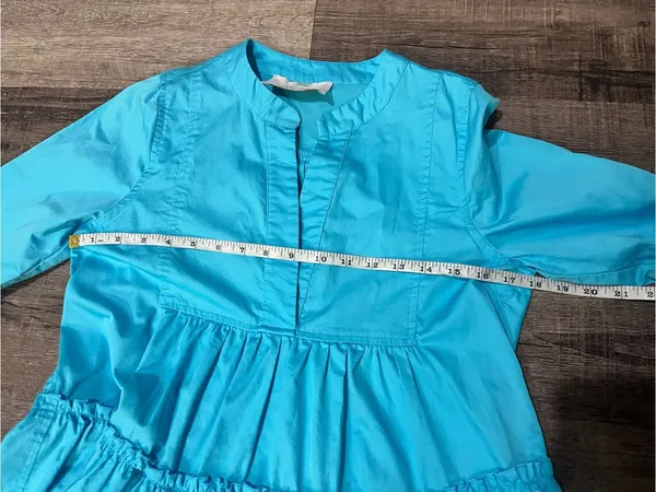 KASIA RESORT Anthropologie Mini Tiered Long Sleeve Dress - Image 7