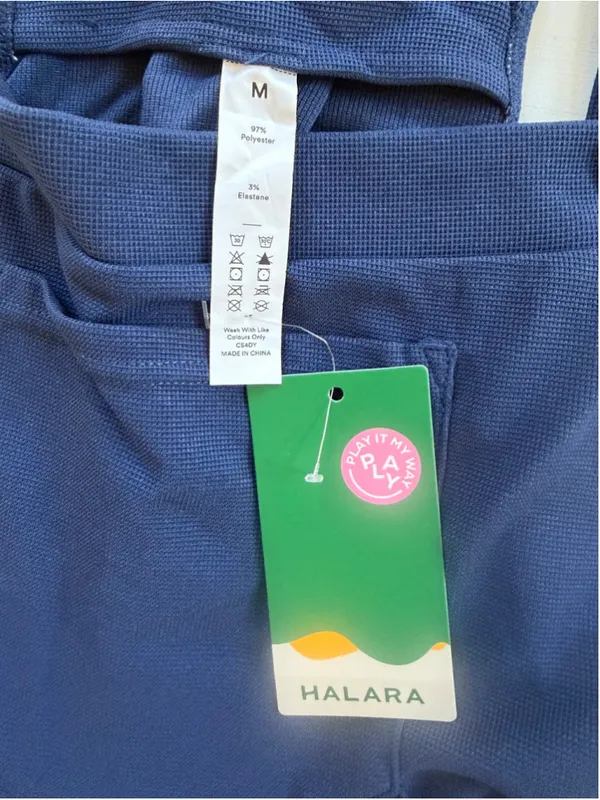 Size M Halara Adjustable Strap Plicated Waffle Casual Overalls Dark Blue - Image 4