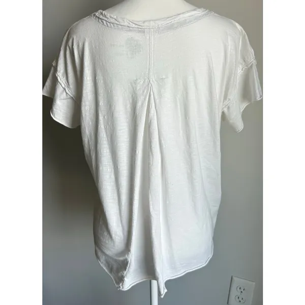 Pilcro Solid White Classic T-Shirt Flowy Lightweight Boho Oversized Size Small - Image 5