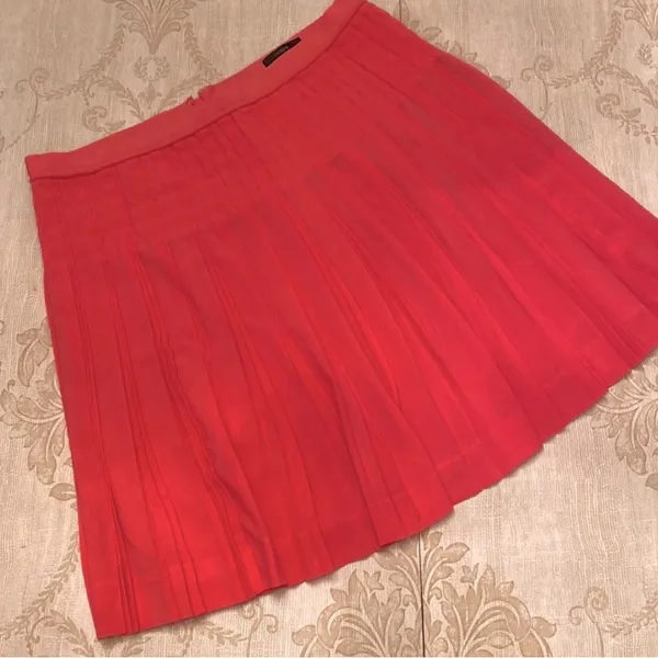 J. Crew Orange Pink Midi A-Line Skirt - Image 3