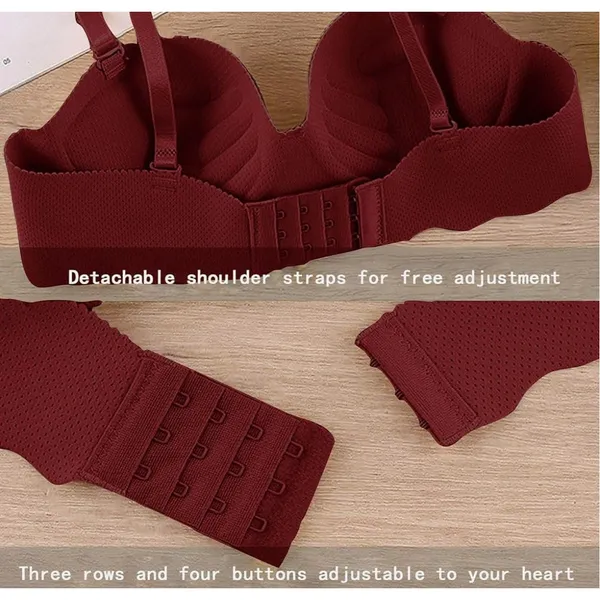 Burgundy Red Wireless Bra - Image 9