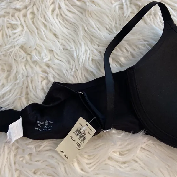 AERIE BRA SIZE 34C brand new color black push up adjustable stripes - Image 11