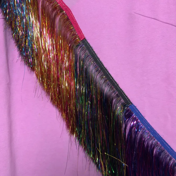 Queen of Sparkles Women Dress Medium Pink Diagonal Metallic Fringe Party Event - Image 7