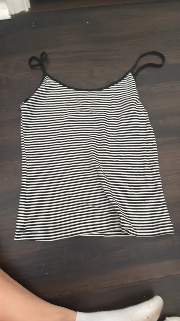 Brandy Melville Tank Striped Black White - Image 2
