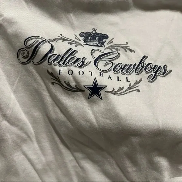 COWBOYS football white long sleeve shirt tee top women’s small - Image 3