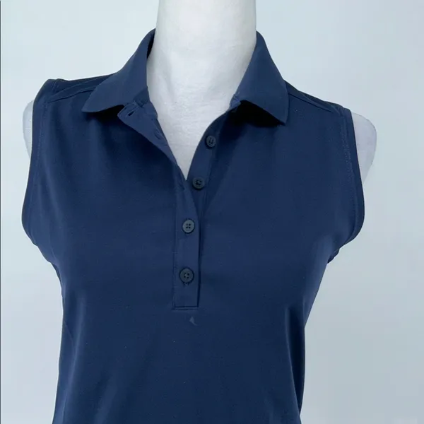 Nike Golf Tour Performance Polo in Navy Blues Sleeveless Shirt size Small - Image 4