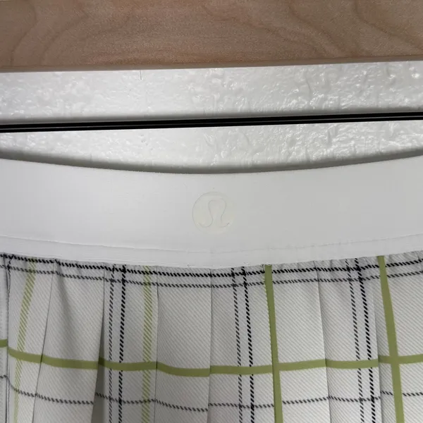 Lululemon High Rise Pleated Tennis Skirt Match Plaid Mini White Multi Size 12 - Image 5