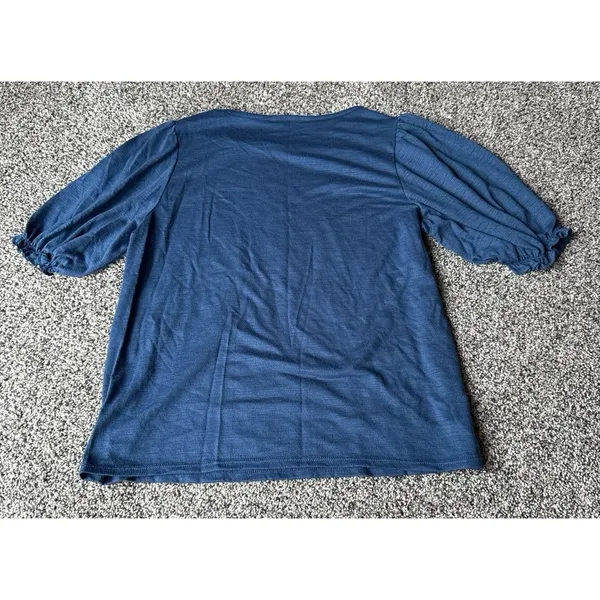 Women's Blue Puff Sleeve Short Sleeve Tee Size Small - Image 6