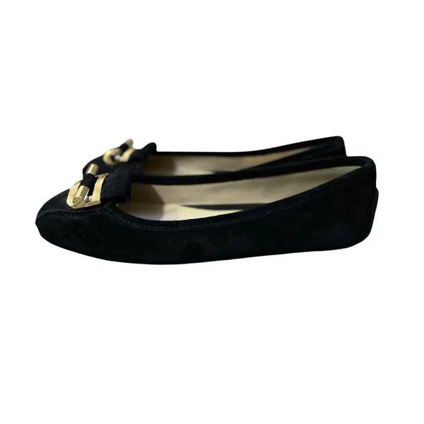 Michael Michael Kors Womens Black Suede Gloria Moc Driving Flats Size 6M Leather - Image 2