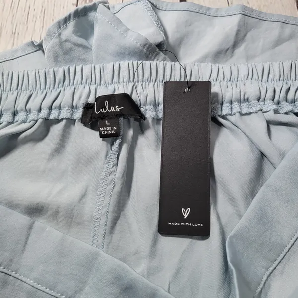 Lulus Light Blue Elastic‎ Waist Polyester Shorts Women's Size Large - Image 4