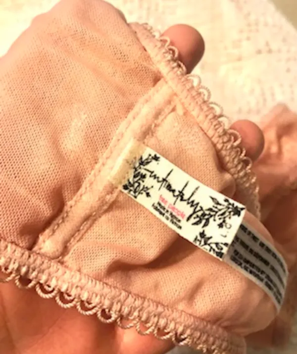 Free People Light Pink Peach Lace Bralette sz Large - Image 3