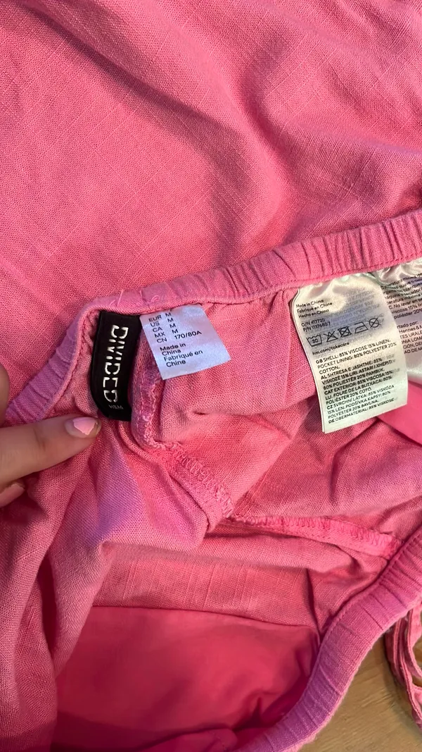 H&M Pink Linen Shorts - Image 3