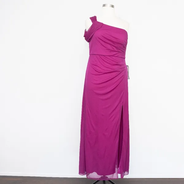 Alex Evenings - One Shoulder Ruched‎ Mesh Gown - Image 2