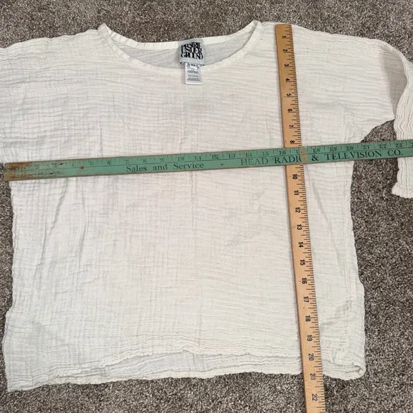 Prairie Underground Gauze Top Womens XS White Excellent Cotton Dolman Sleeve - Image 3