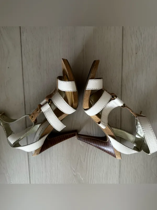 Nine West Stellen white caged heels - Image 4