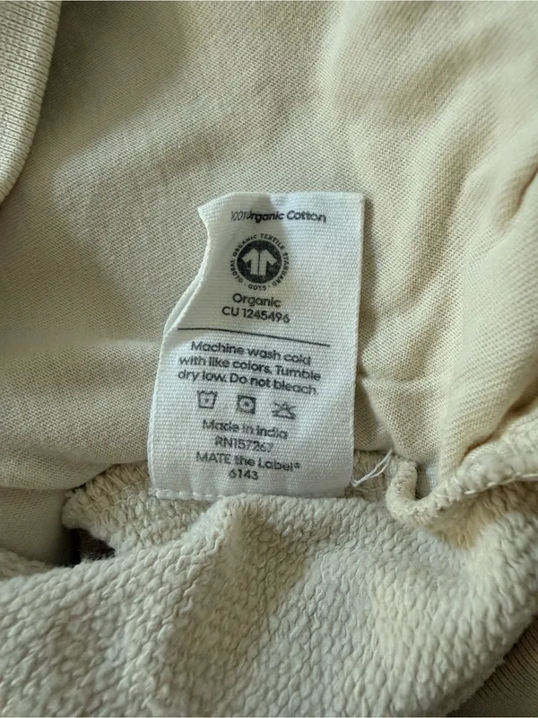 MATE the Label Fleece Quarter Zip Sweatshirt XS Bone - Image 10