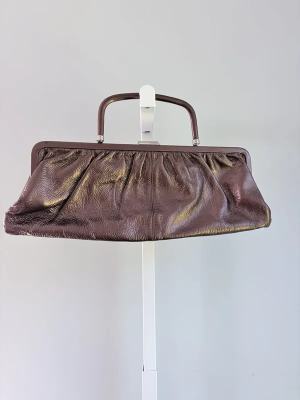 HOBO International Leather Frame Clutch Brown Size OS - Image 6
